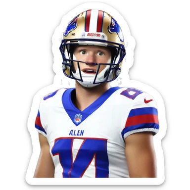 Josh Allen in jersey number 17 sticker