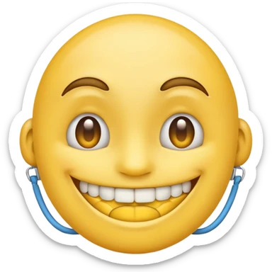 Emoji avec un appareil dentaire  sticker