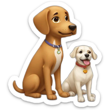 Chien avec un enfant  sticker