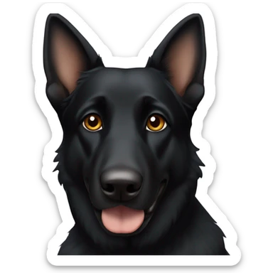 Black German shepherd with brown eyes  sticker