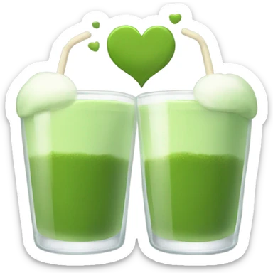 Two glass of matcha kissing each others sticker