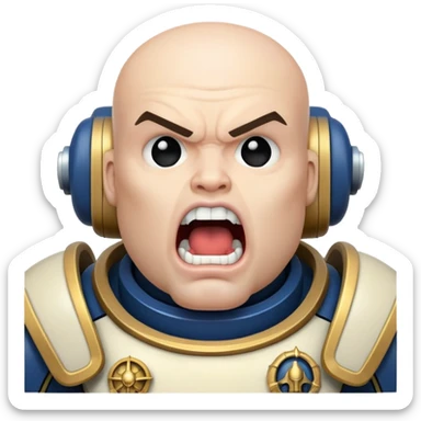curious space marine wit open mouth sticker