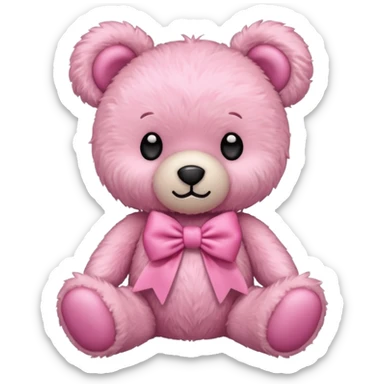 pink bow teddy bear solo sticker