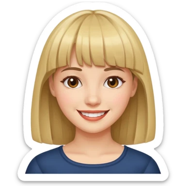 feminine and with bangs   sticker