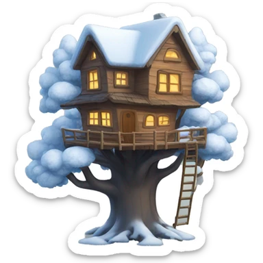 Treehouse in winter  sticker