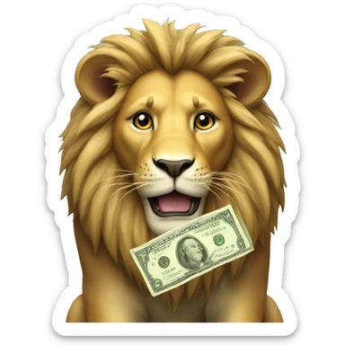 lion with money sticker
