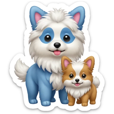 cartoon dogs standing sticker