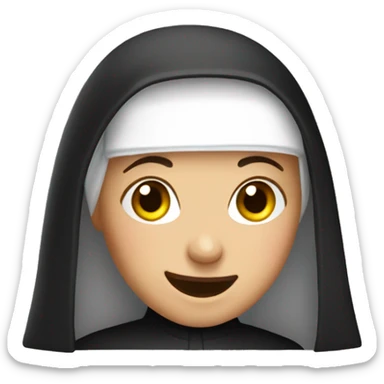 A nun winking sticker