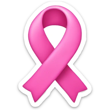 Pink ribbon with hearts sticker