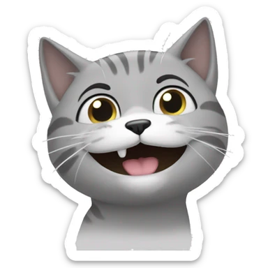 Gato gris mirando fijamente la pantalla meme sticker