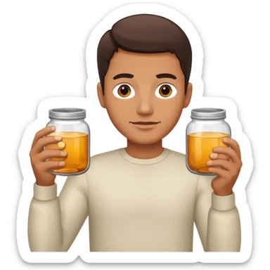  man People Holding Jar sticker