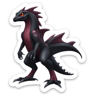 cool edgy black and maroon Dark-type nargacuga Salazzle  Salandite Pokémon full body sticker