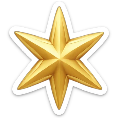 eight pointed golden fantasy star sticker