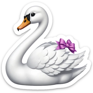 swan with a bow sticker