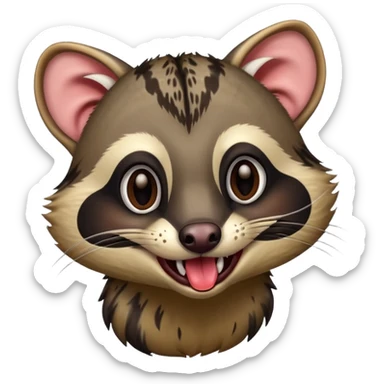 civet with yummy expression and long tongue sticker