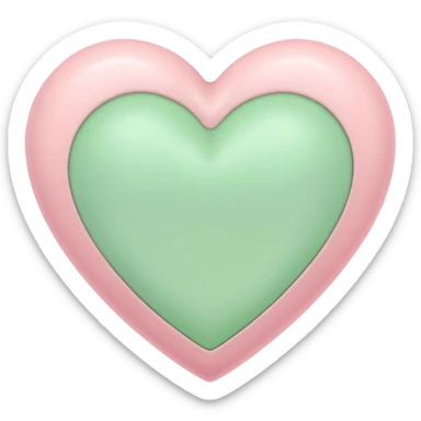Pastel pink and green Heart sticker