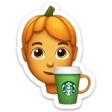 Pumpkin drinking pumpkin spice latte sticker