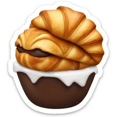 croissant with chocolate sticker