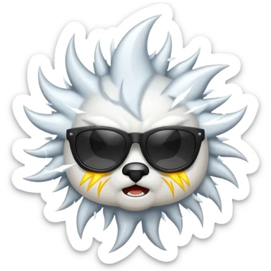 White Thunder - Very Angry - Completely White/Shades of White - Big - White Lightning - Not an animal sticker