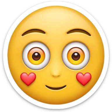I need the eye roll emoji but add some hearts to make it lovely. Almost like a playful eye roll. sticker