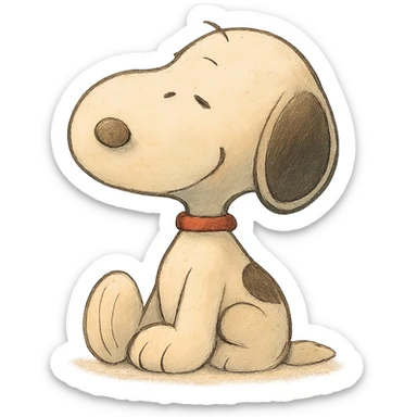 Snoopy, soft and whimsical sticker
