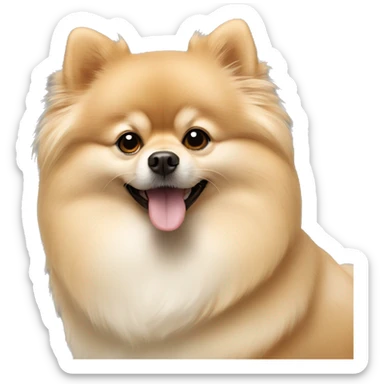 the dog is a cream pomeranian sticker