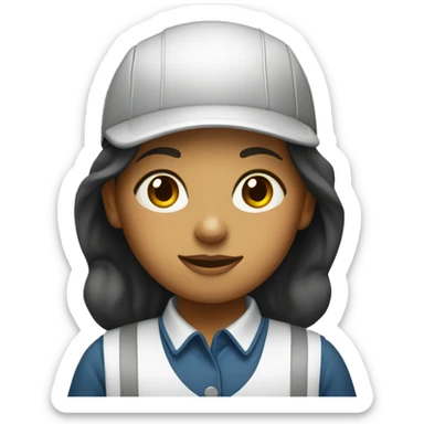 A girl in a factory worker's uniform sticker