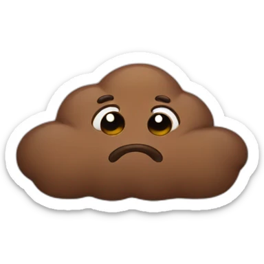 A sad English poo sticker
