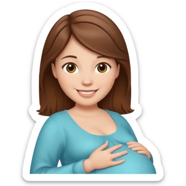pregnant woman with brown hair sticker