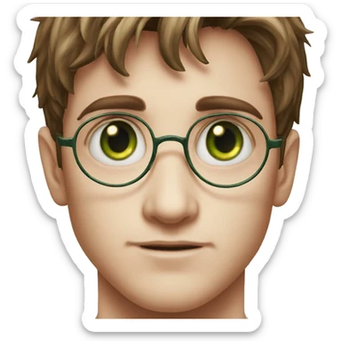 Harry potter face with green eyes sticker