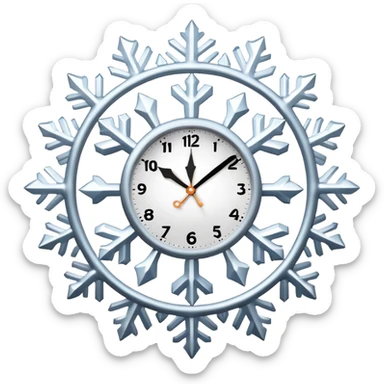 Clock with a snowflake sticker