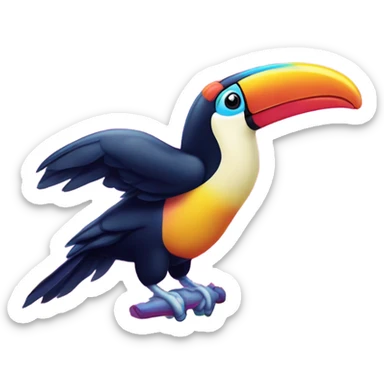 Lisa Frank rainbow toucan  sticker