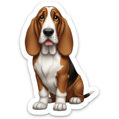 Dog-basset-hound-full-height sticker
