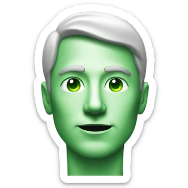 A man's face that scans with a green beam sticker