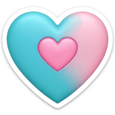 Crea un emoji tipo corazón que tenga estos emojis o sea que tenga estos colores 🩵💗🩷 sticker