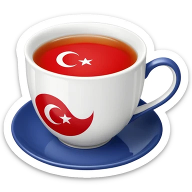 Türk bayrağı çay sticker