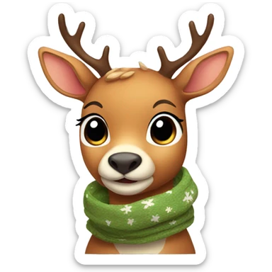 Cute deer with scarf sticker