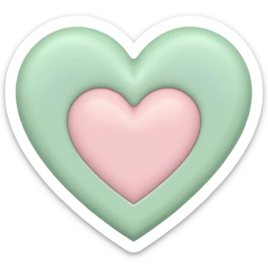 A half pastel green half pastel pink heart sticker