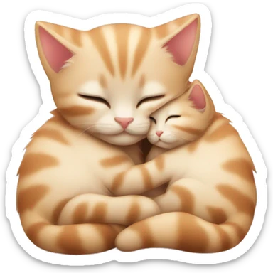 small kittens snuggeling in love sticker