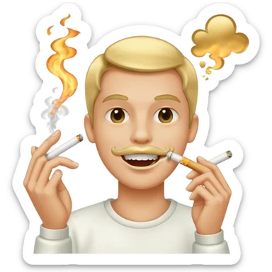 gold tooth with cig sticker