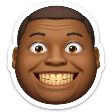 Fat black man missing half of front tooth sticker