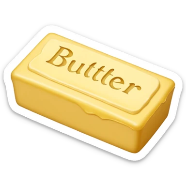 Create an image with butter and text that says butter  sticker
