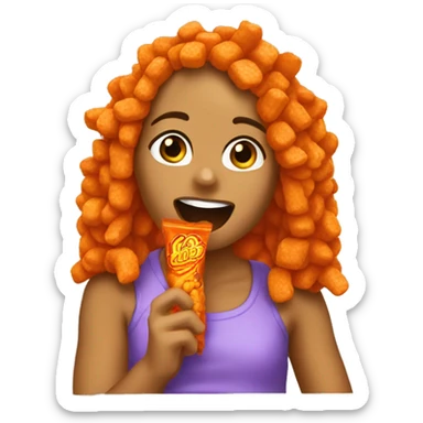 Chelsie eating cheetos  sticker