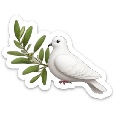 A white dove with an olive branch sticker