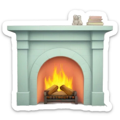 a pastel fireplace sticker