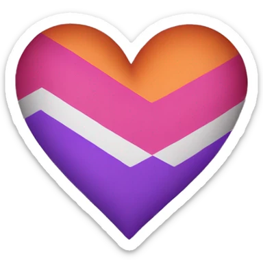Lesbian flag heart sticker