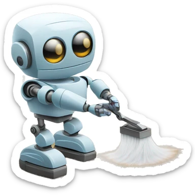 A robot doing household chores sticker