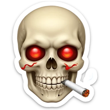 Skull smoking a joint sticker