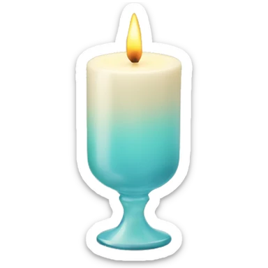 Candle in a powder-colored glass sticker