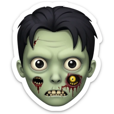 🧟‍♂️ with black scene hair and a little more human looking sticker